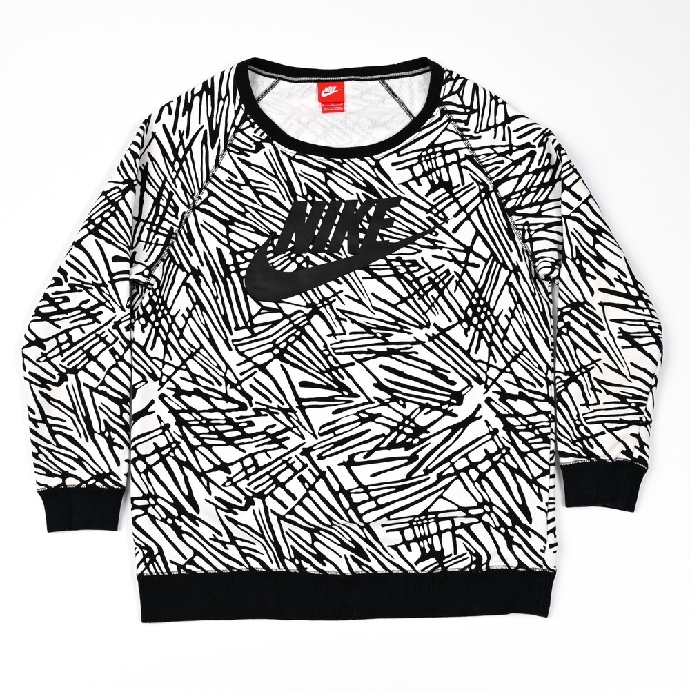 Nike‎ Sportswear Women's Medium Abstract Rally Crew Logo Pullover Sweatshirt